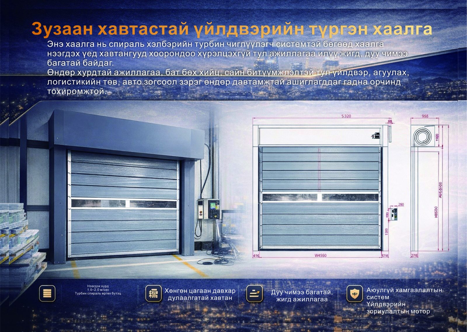 Хатуу түргэн хаалга — хөнгөн цагаан хурдан хаалга